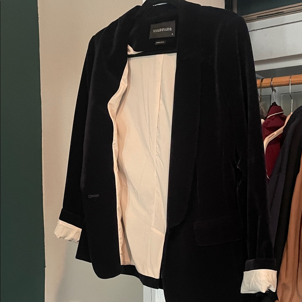 Wildfang Black Velvet Blazer